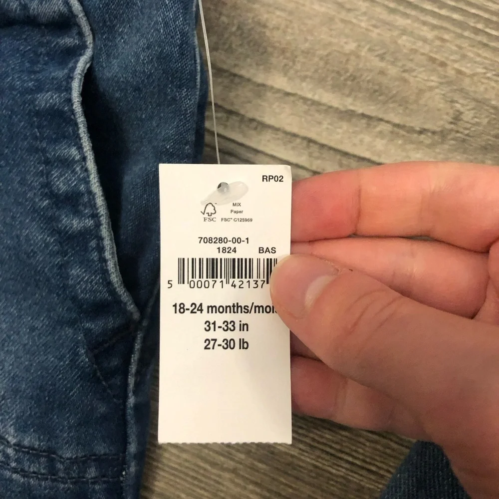 Gap Kids Denim Jogger Pull On Pants - Blue 18-24 M